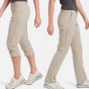 Kuhl Spire Roll Up Tan 6 Pocket Outdoor Active Utility Travel Relaxed UPF50 Pant
